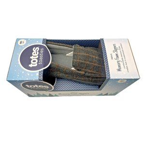 Totes Toasties Mens Memory Foam Slippers Medium 8/9 Dark Charcoal